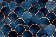 Elegant blue scale pattern by Poster Art Shop thumbnail