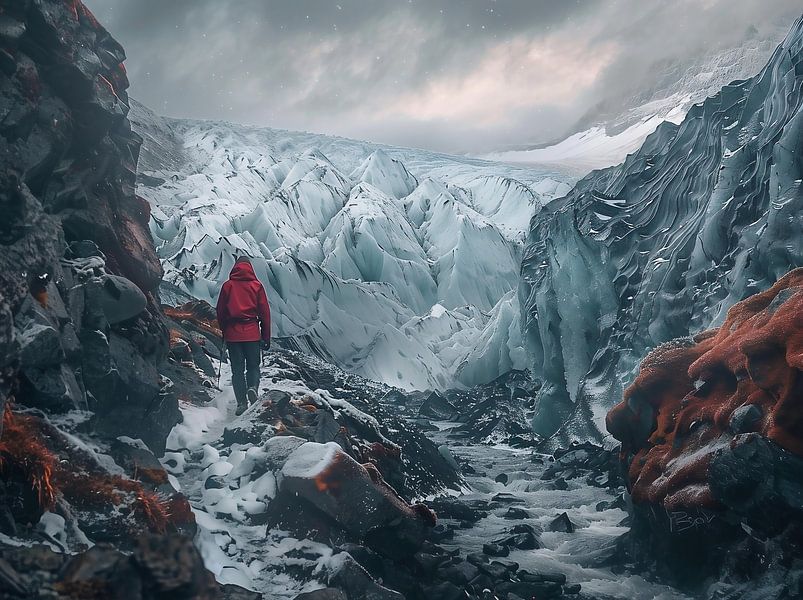 Bergwandelen in de winter van fernlichtsicht