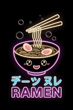Ramen Kawaii Neon van Vicky Hanggara