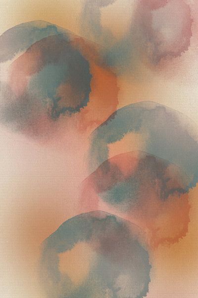 Japanisch inspiriertes Aquarell in weichen, neutralen Farbtönen von Dina Dankers