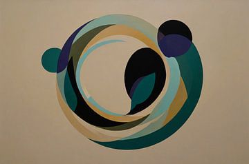 Abstracte Harmonie van Overlappende Cirkels en Kleur van De Muurdecoratie