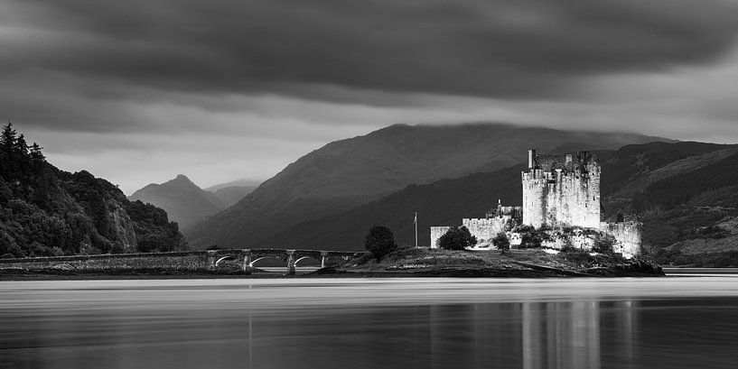 Eilean Donan Castle in Black and White by Henk Meijer Photography
