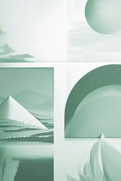 Surreal landscape in warm green tones by Irene Ibanez