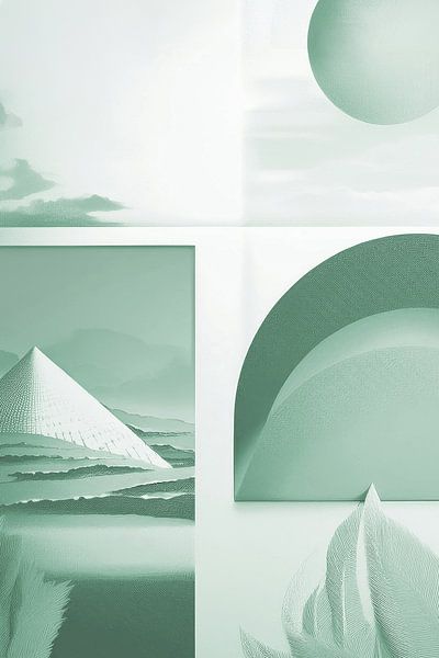 Surreal landscape in warm green tones by Irene Ibanez