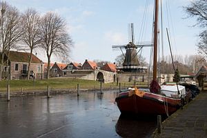 Hafen von Sloten Sleat mit Blick auf die Mühle Kaai a corn mill