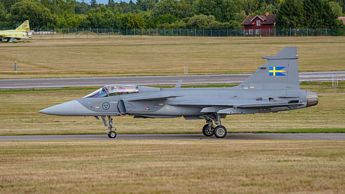 Saab JAS 39C Gripen van de Zweedse Luchtmacht.