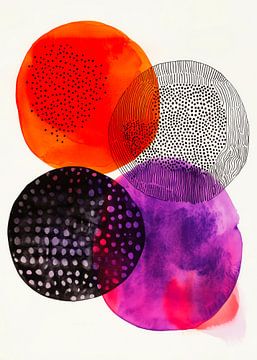 Abstractie modern schilderij vormen en kleuren van JBJart Justyna Jaszke
