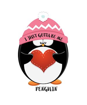 Mignon petit pingouin avec un cœur je dois juste sur ArtDesign by KBK