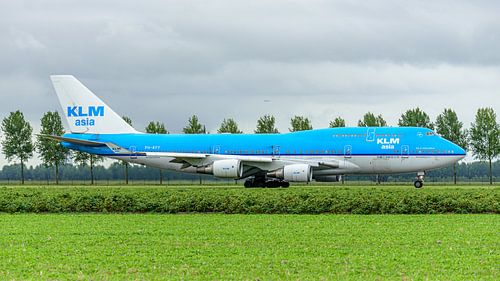 KLM Boeing 747-400 passagiersvliegtuig.