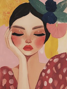 Modernes Porträt in Pastellfarben von Studio Allee