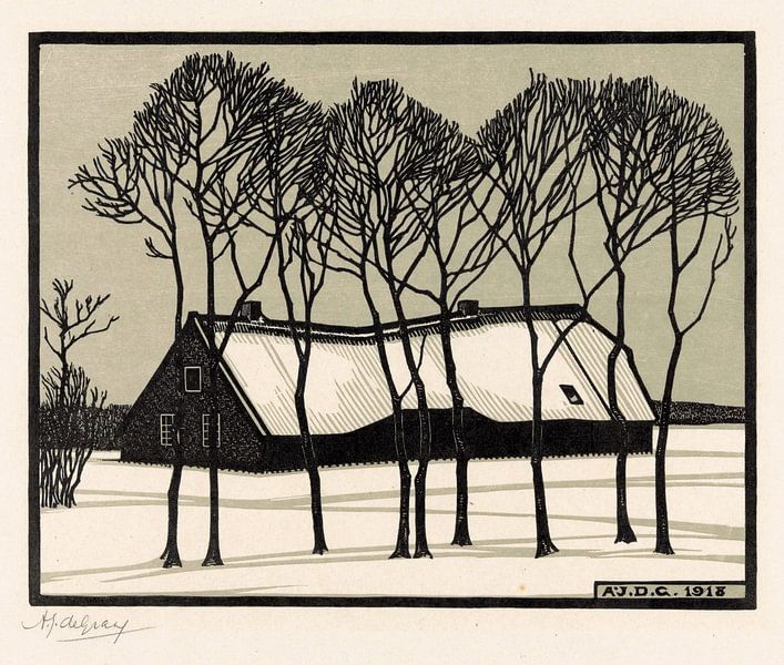 Farm in the snow, Julie de Graag by Masterful Masters