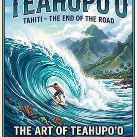 Surfing in Tahiti by Theodor Decker