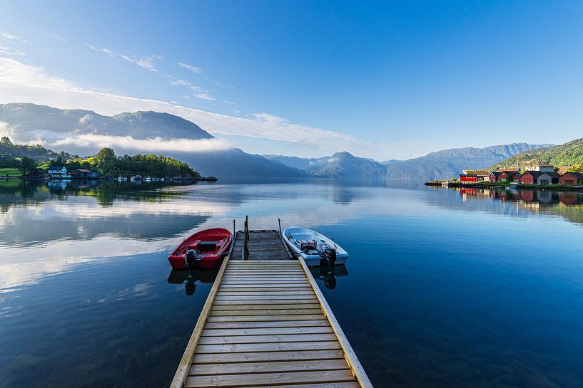 Vue sur le Åkrafjord en Norvège par Rico Ködder