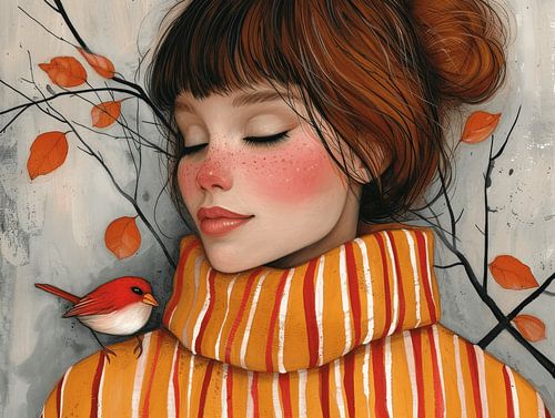 La fille à l'oiseau