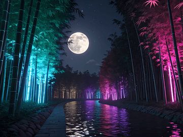 Betoverende maanrivier van Artistic