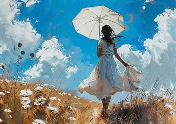 Young woman with parasol