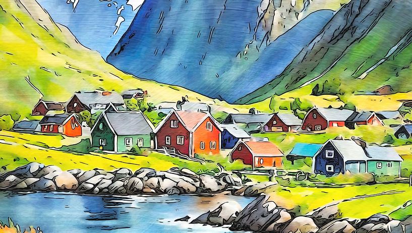 On the road in the fjords, motif 2 by zam art