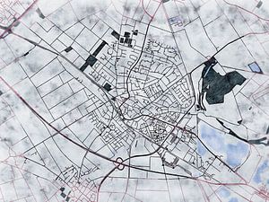 Karte von Pulheim im stil 'White winter'