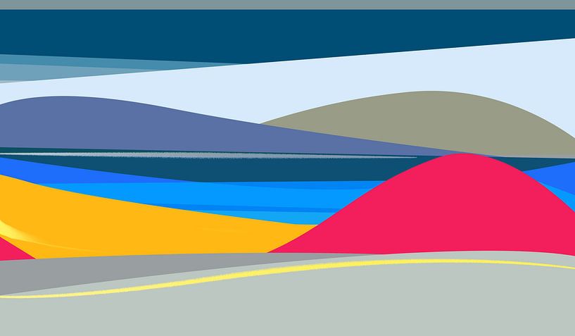 landschap zee en bergen van Nicole Habets