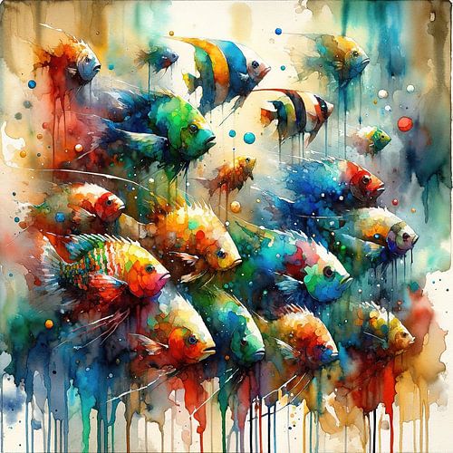 Waterdans van kleuren