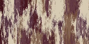 Ikat silk fabric. Abstract modern art in purple, beige, brown by Dina Dankers