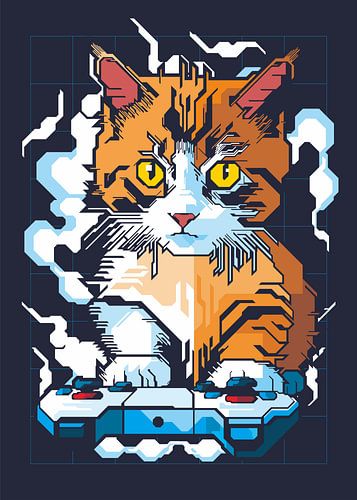SCHATTIGE KAT ORANJE GAMER