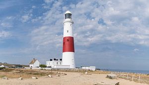 Panorama du phare de l'île de Portland bill à Weymoth Dorset côte Angleterre Royaume-Uni avec ciel n