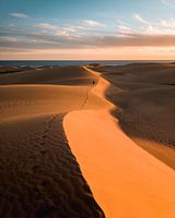 Sand dunes Gran Canaria during sunset