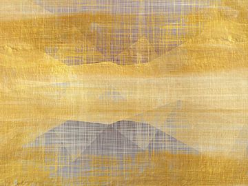 Gouden bergen van Abstrakt Art