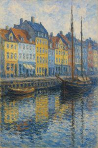 Gouden ochtend op Nyhavn kanaal