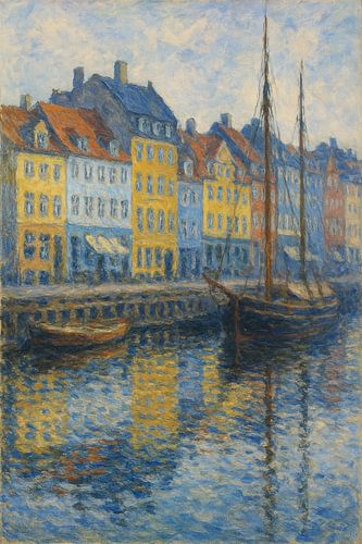 Gouden ochtend op Nyhavn kanaal