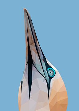 Vogelkopf Blauer Hintergrund von Yoga Art 15
