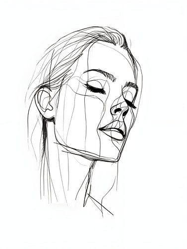 Minimalistisch gezicht van vrouw