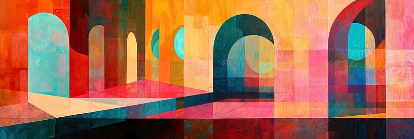 Neon Abstract Painting | Neon Abstract Painting Passages by Wonderful Art