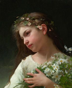 Mädchen mit einem Strauß Gänseblümchen, Jules-Cyrille Cavé