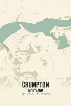 Vintage landkaart van Crumpton (Maryland), USA. van Rezona