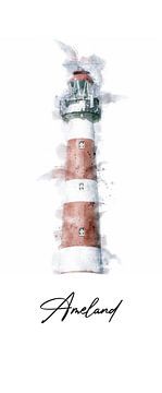 Lighthouse (watercolors) by Bert Olivier
