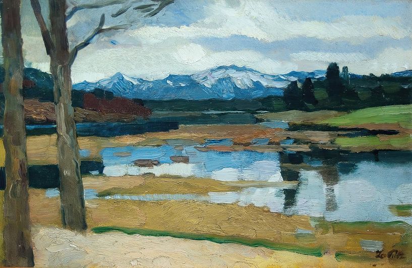Leo Putz - Kampenwand (Chiemsee) (1911) van Peter Balan