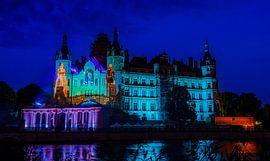 Kasteel Schwerin met de lichtshow  van T.B.- Foto