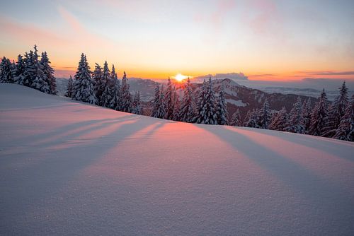 Zonsondergang vanaf Werther Hörne richting Grünten