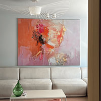Klantfoto: Portret minimalistisch schilderij van Abstract Schilderij, als ArtFrame