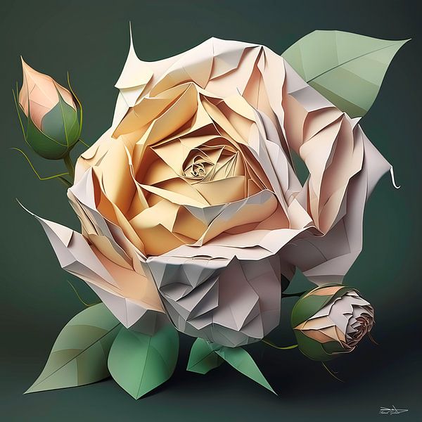 origami of a flower by Gelissen Artworks