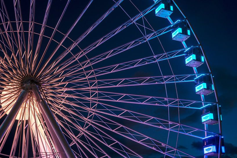 Ferris wheel. Blue. Pop art. by Alie Ekkelenkamp