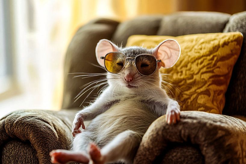 Entspannte Maus mit Sonnenbrille von Imperial Art House