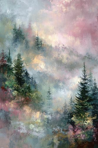 Roze dromerig abstract landschap