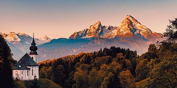 Sunrise at Maria Gern Pilgrimage Church by Henk Meijer Photography