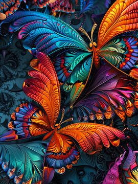 Reusachtige kleurrijke vlinders van haroulita