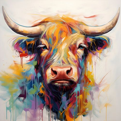 Buntes schottisches Highlander-Porträt