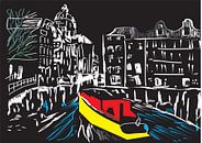 boot in de Amsterdamse grachten van Gerrit Neuteboom thumbnail