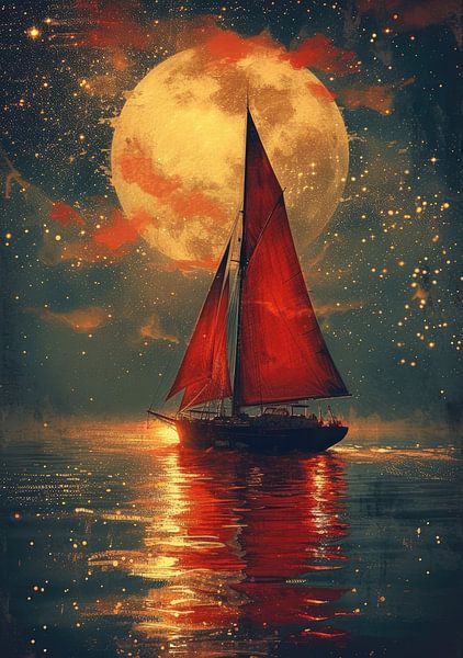 Sailboat Sea Maritime Moon Shipping by Niklas Maximilian